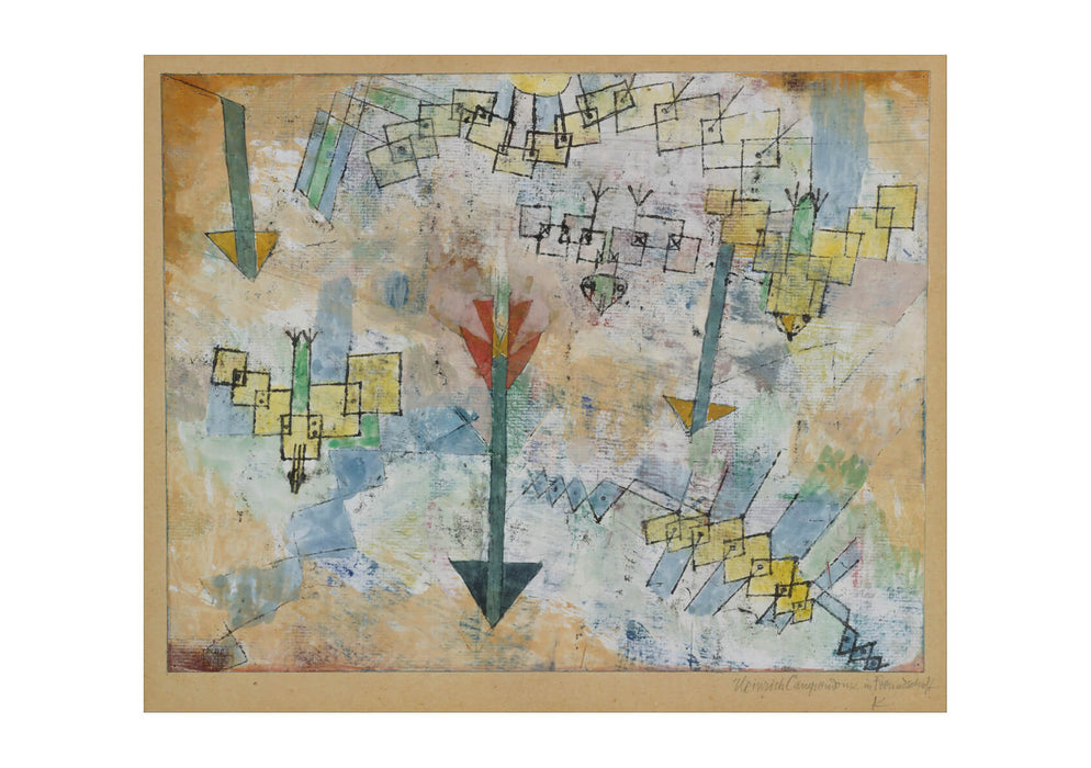 Paul Klee - Birds Swooping Down & Arrows