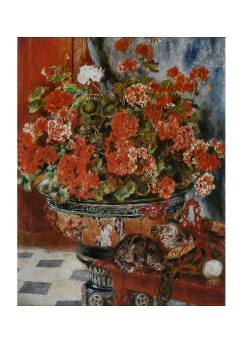 Pierre Auguste Renoir - Fleurs et chats