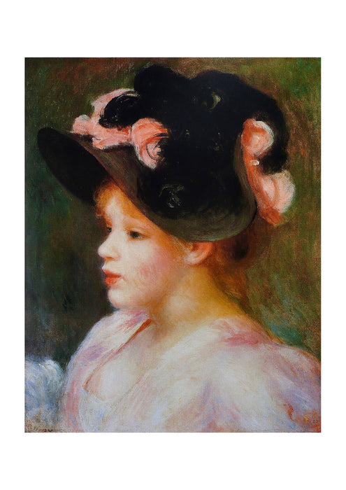 Pierre Auguste Renoir - Jeune Fille au chapeau rose et noir