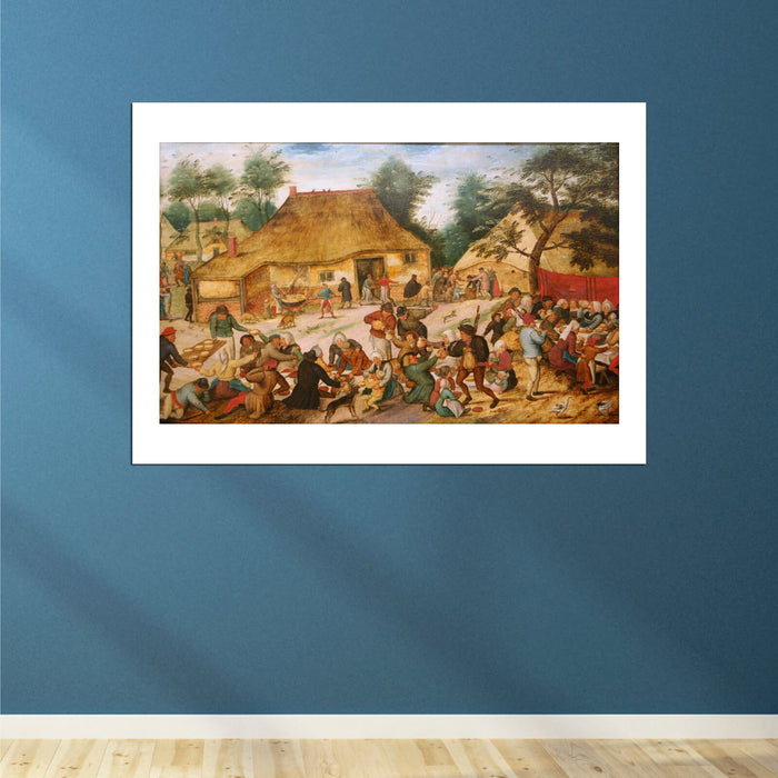 Pieter Bruegel the Elder - De Jonge Bruiloftsmaal voor een boerenhuis
