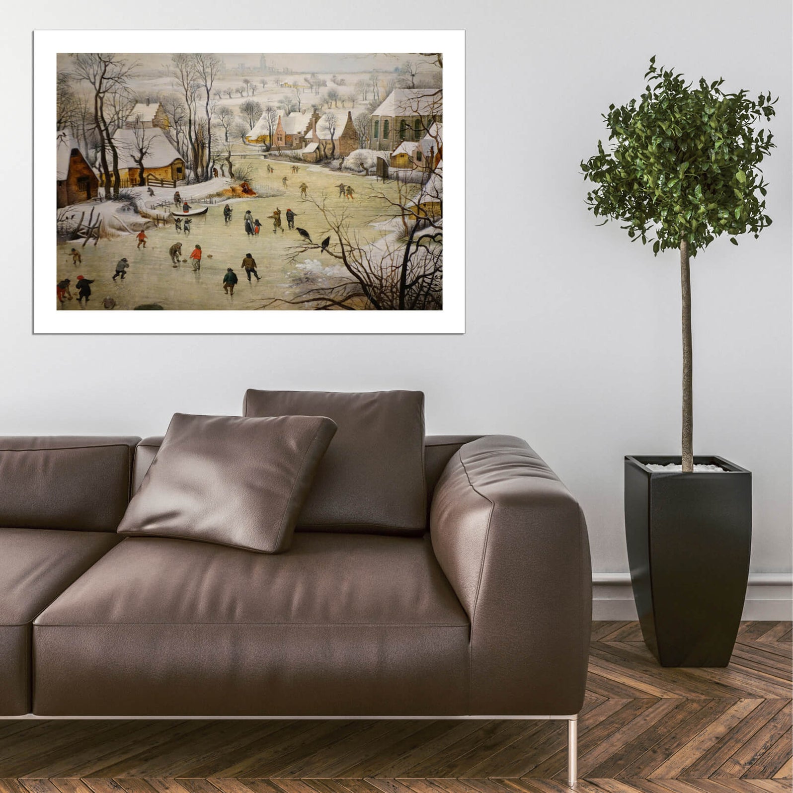 winter landscape with a bird trap by pieter bruegel the elder