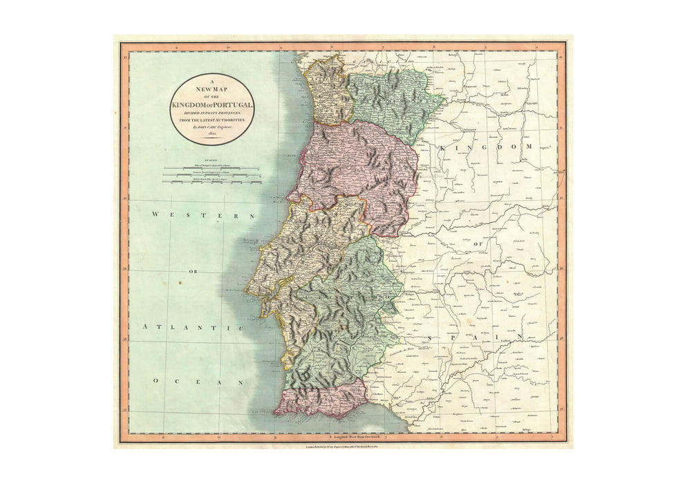 Portugal Map Cary 1801
