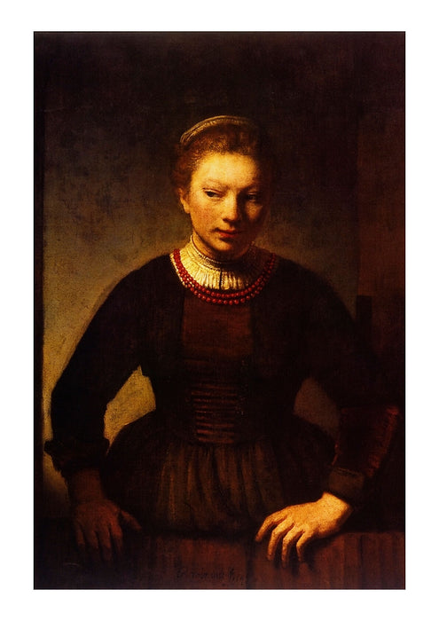 Rembrandt Harmenszoon van Rijn - Girl at an Open Half Door