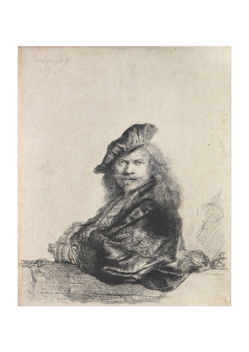 Rembrandt Harmenszoon van Rijn - Leaning on a Stone Sill
