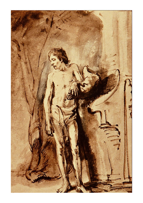 Rembrandt Harmenszoon van Rijn - Standing Male Nude