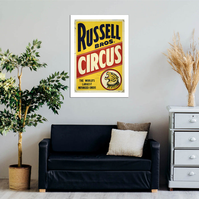 Russell Bros Circus Vintage Circus Poster