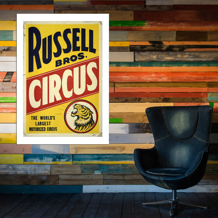 Russell Bros Circus Vintage Circus Poster