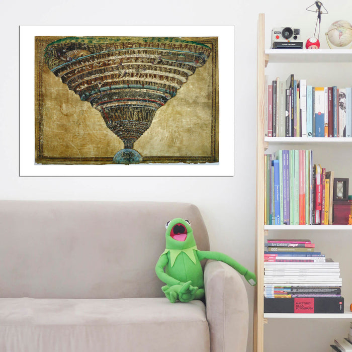 Sandro Botticelli - La Carte de l'Enfer World Map