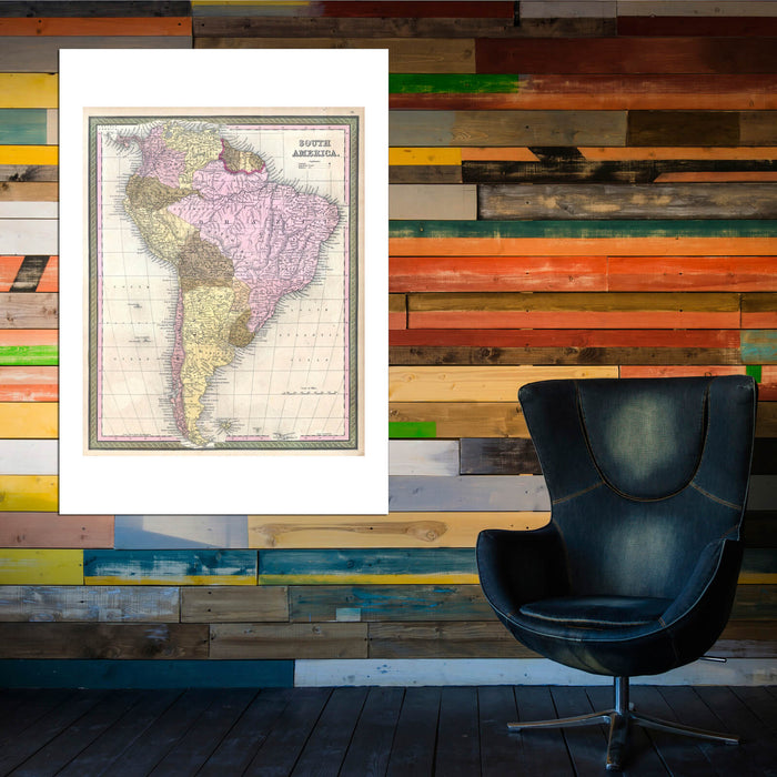 South America Map Mitchell 1850