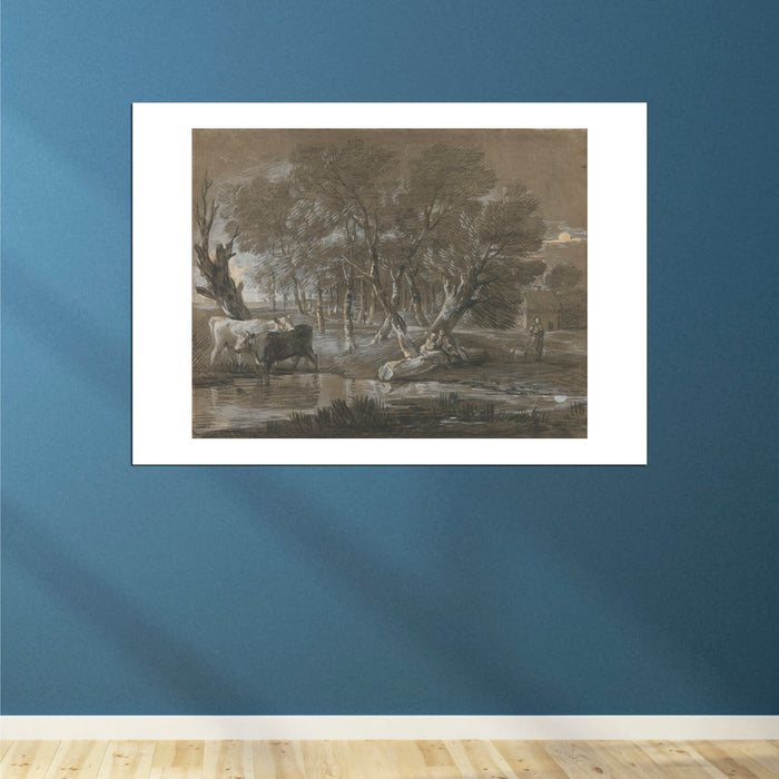 Thomas Gainsborough - A Moonlit Landscape with Cattle