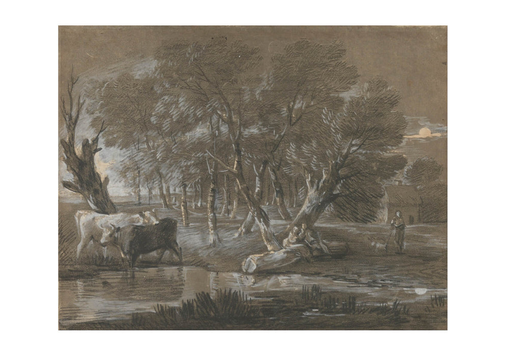 Thomas Gainsborough - A Moonlit Landscape with Cattle