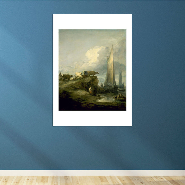 Thomas Gainsborough - Coastal Scene with Shipping and Cattle