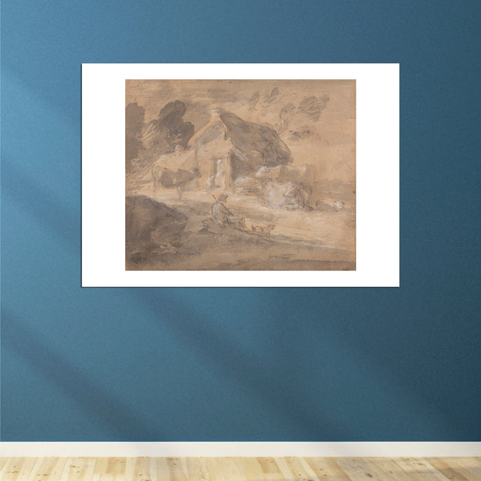 Thomas Gainsborough - Open Landscape with Figures and a Cottage