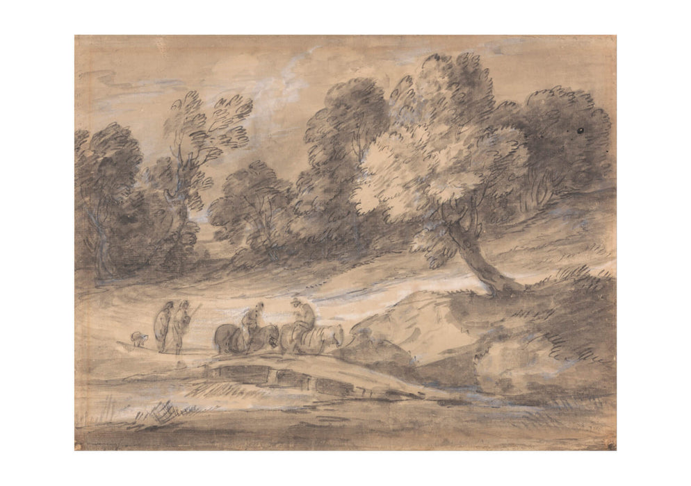 Thomas Gainsborough - Wooded Landscape with Figures on Horseback