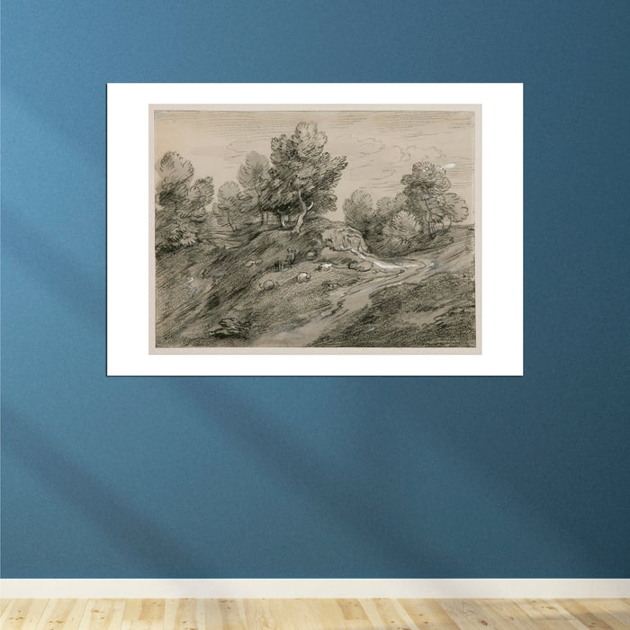 Thomas Gainsborough - Wooded upland landscape with shepherd