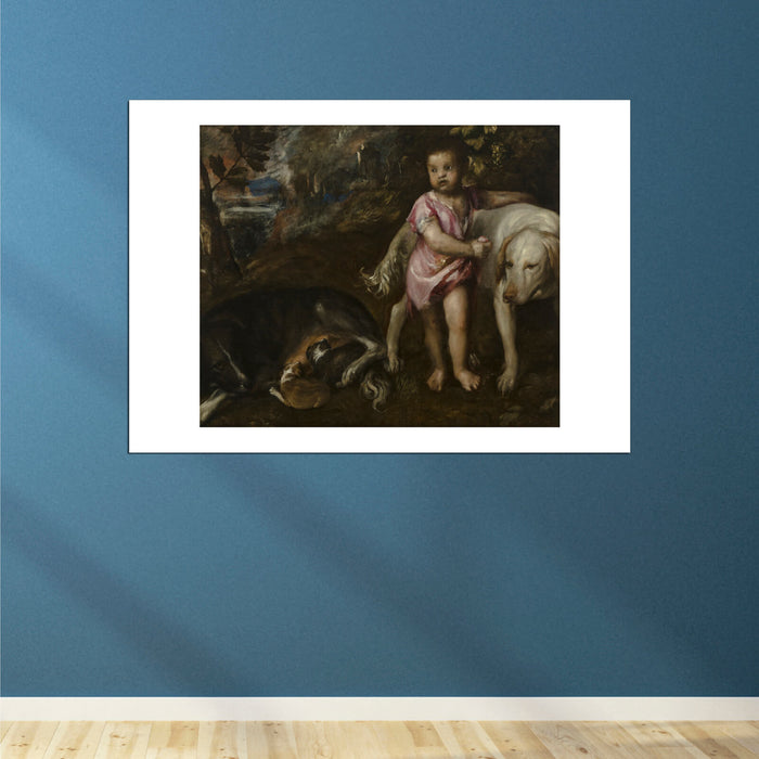 Titian - Boy with Dogs in a Landscape