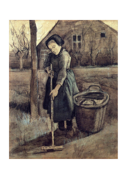 Vincent Van Gogh - A Girl Raking, 1881