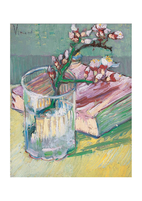Vincent Van Gogh - Blossoming Almond Branch in a Glass with a Book