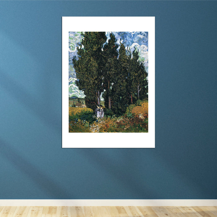Vincent Van Gogh - Cypresses with Two Women, 1889