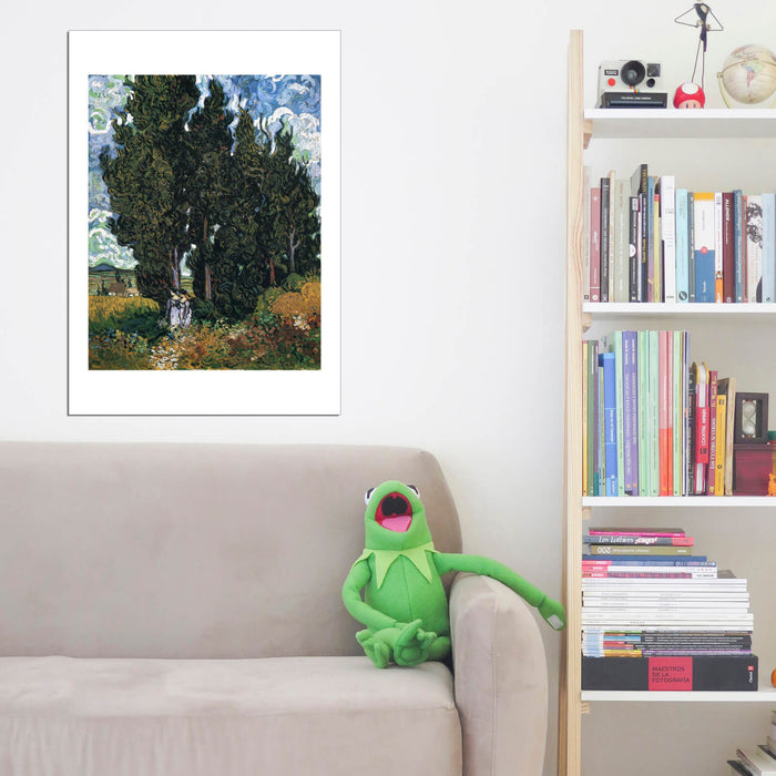 Vincent Van Gogh - Cypresses with Two Women, 1889