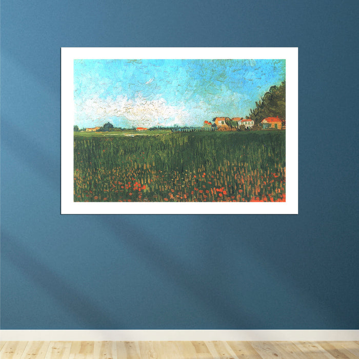 Vincent Van Gogh - Farmhouses in a Wheat Field Near Arles, 1888