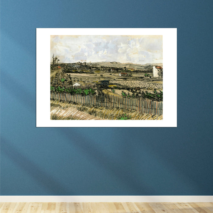 Vincent Van Gogh - Harvest in Provence, at the Left Montmajour, 1888