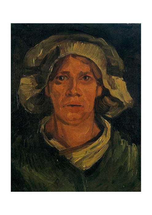 Vincent Van Gogh - Head of a Peasant Woman With white Cap, 1885