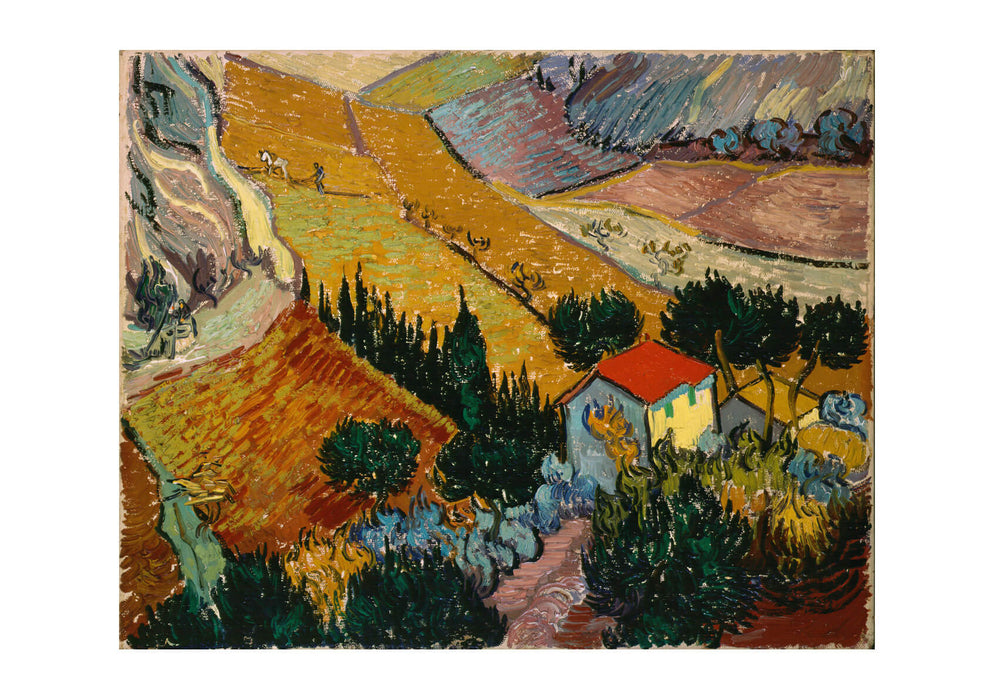 Vincent Van Gogh - Landscape with House and Ploughman, 1889