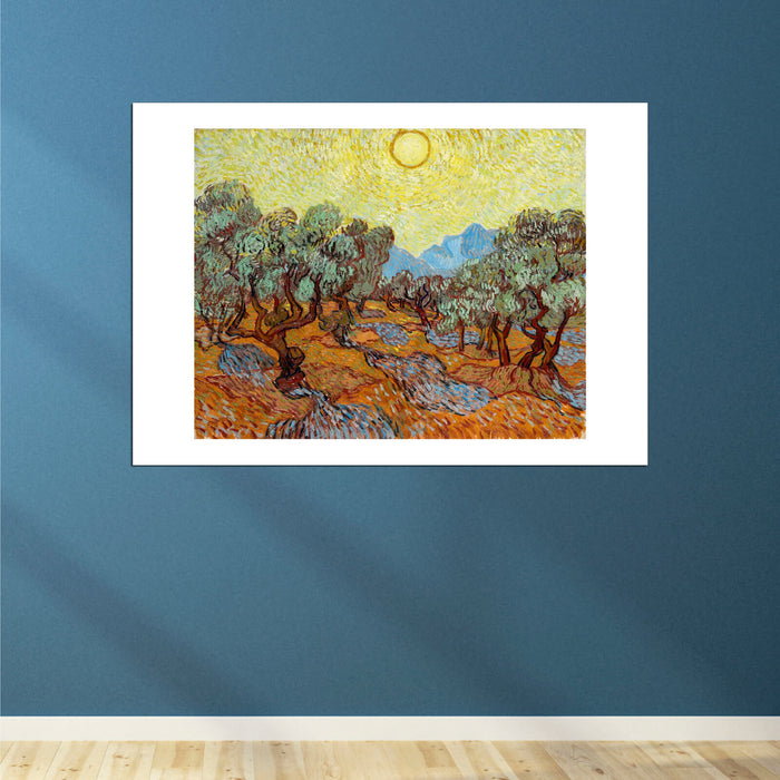 Vincent Van Gogh - Olive Trees with Yellow Sky and Sun, 1889
