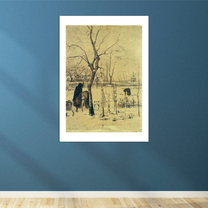 Vincent Van Gogh - Parsonage Garden in the Snow with Three Figures