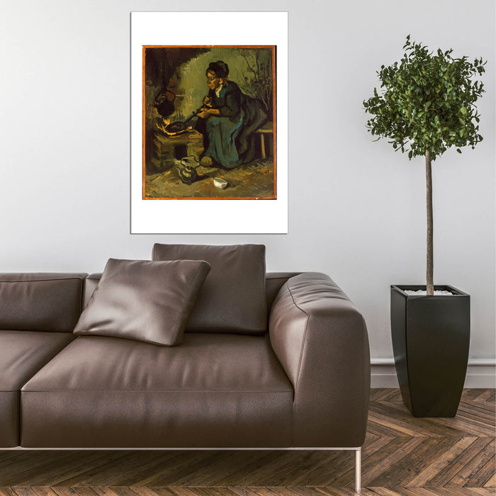 Vincent Van Gogh - Peasant Woman Cooking by a Fireplace, 1885