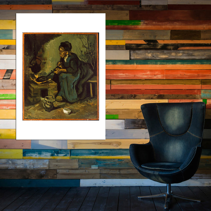 Vincent Van Gogh - Peasant Woman Cooking by a Fireplace, 1885