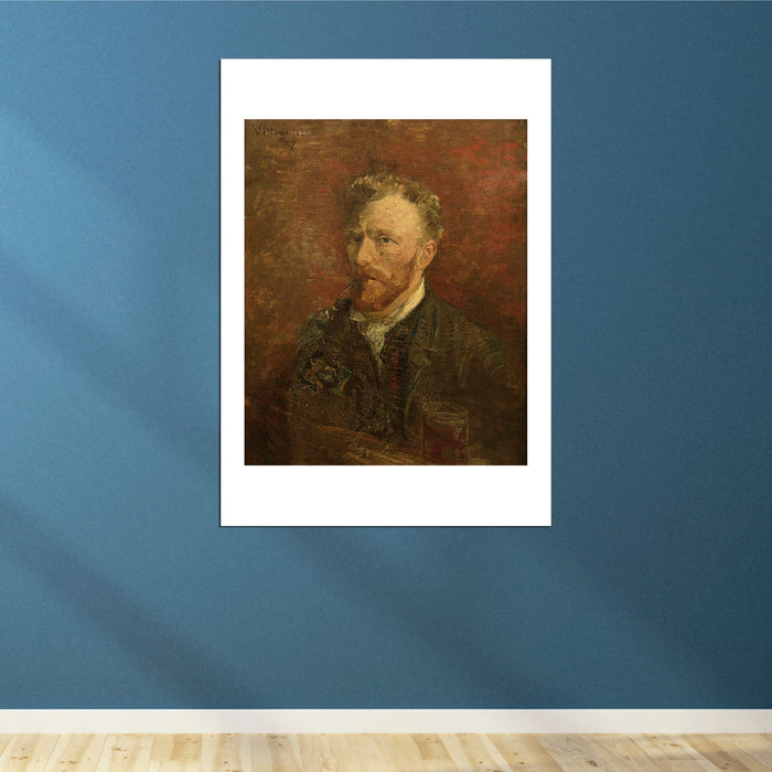 Vincent Van Gogh - Self Portrait with Pipe and Glass, 1887