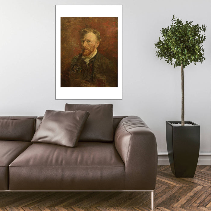 Vincent Van Gogh - Self Portrait with Pipe and Glass, 1887