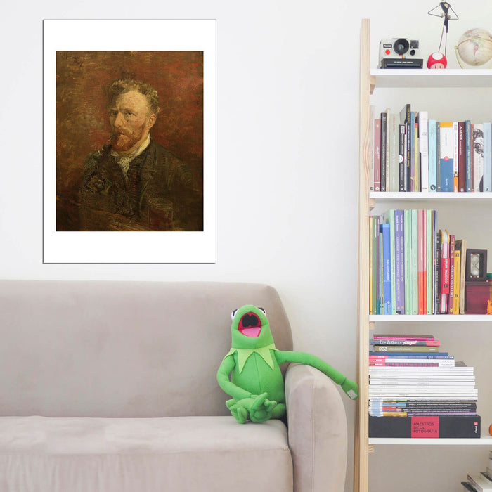 Vincent Van Gogh - Self Portrait with Pipe and Glass, 1887