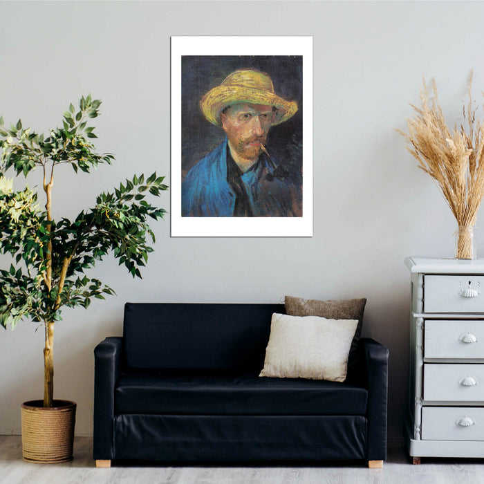 Vincent Van Gogh - Self Portrait with Pipe and Straw Hat, 1887