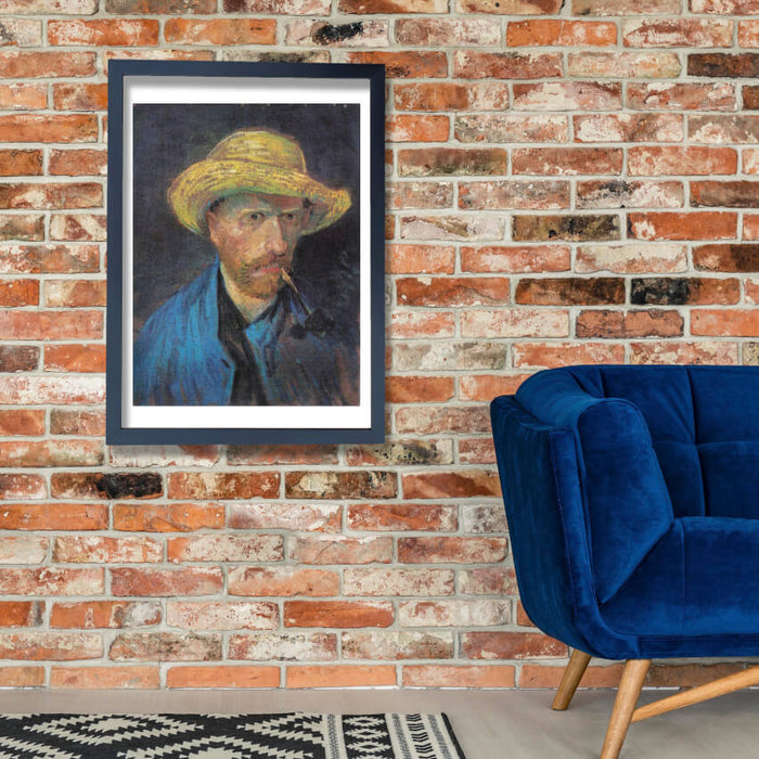 Vincent Van Gogh - Self Portrait with Pipe and Straw Hat, 1887