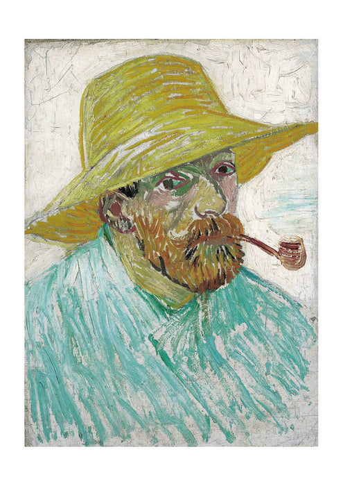 Vincent Van Gogh - Self Portrait with Pipe and Straw Hat, 1888