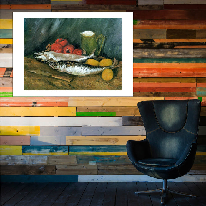 Vincent Van Gogh - Still Life with Mackerels, Lemons and Tomatoes