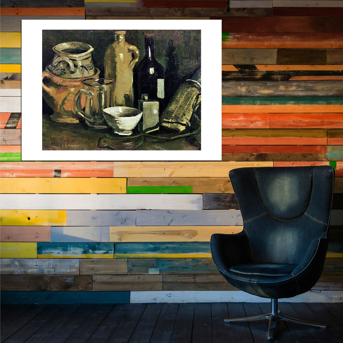 Vincent Van Gogh - Still Life with Pottery, Beer Glass and Bottle
