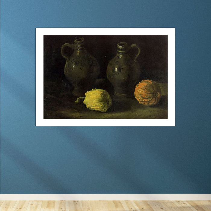 Vincent Van Gogh - Still Life with Two Jars and Two Pumpkins, 1885