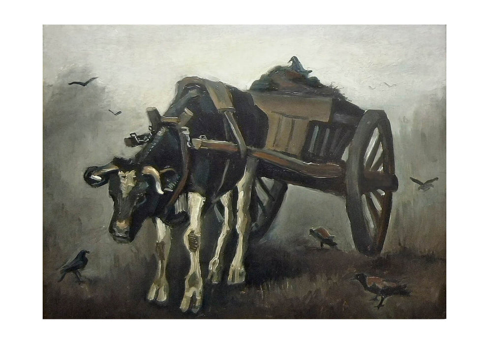 Vincent Van Gogh Cart with a Black Ox, 1884