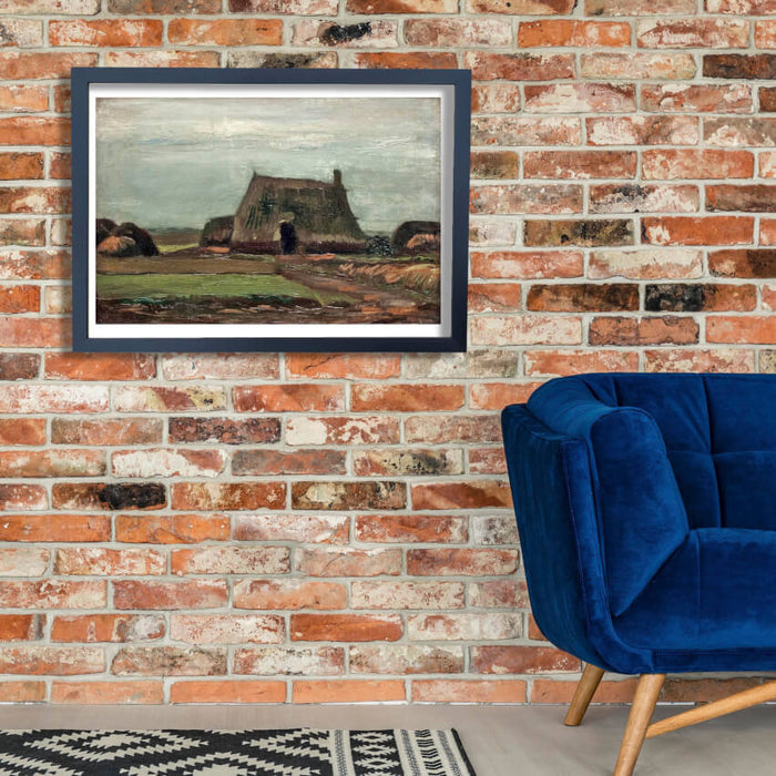 Vincent Van Gogh Farmhouse with Peat Stacks, 1883