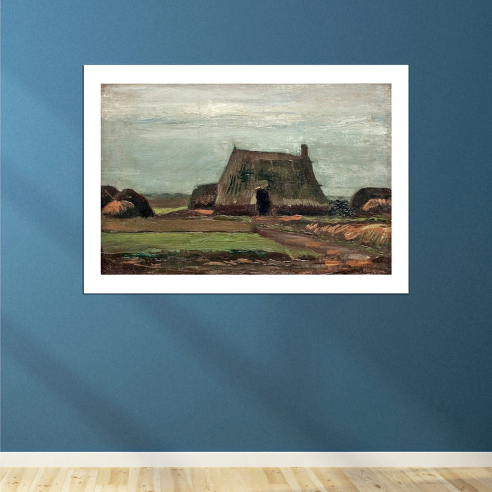 Vincent Van Gogh Farmhouse with Peat Stacks, 1883