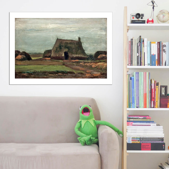 Vincent Van Gogh Farmhouse with Peat Stacks, 1883