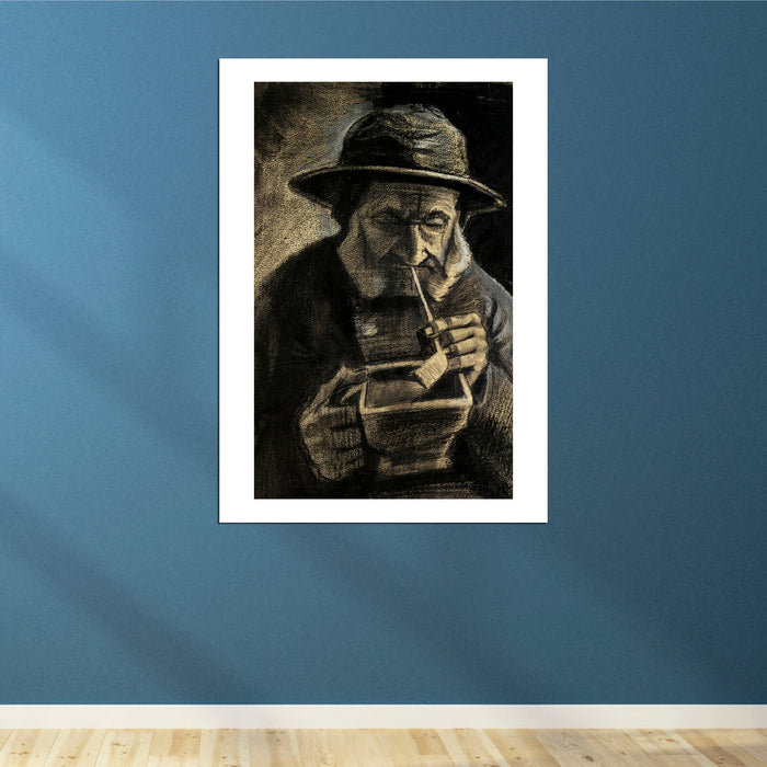 Vincent Van Gogh Fisherman with Souwester, Pipe and Coal-pan, 1883