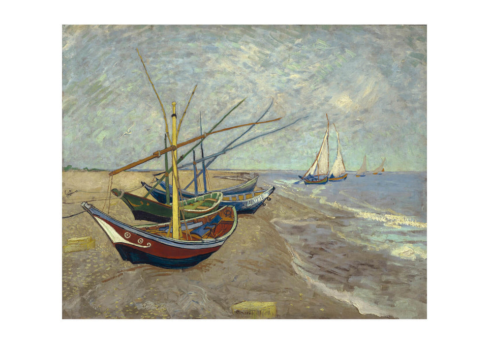 Vincent Van Gogh Fishing Boats on the Beach at Les Saintes-Maries-de-la-Mer, 1888
