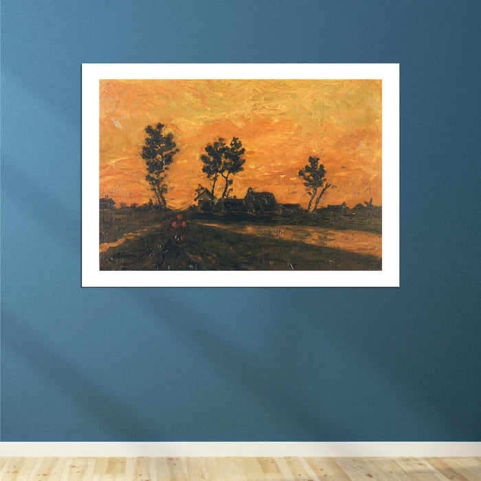 Vincent Van Gogh Landscape at Sunset, 1885