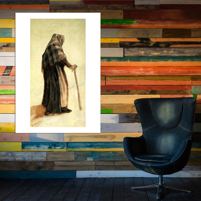 Vincent Van Gogh Old Woman with a Shawl and a Walking-Stick, 1882