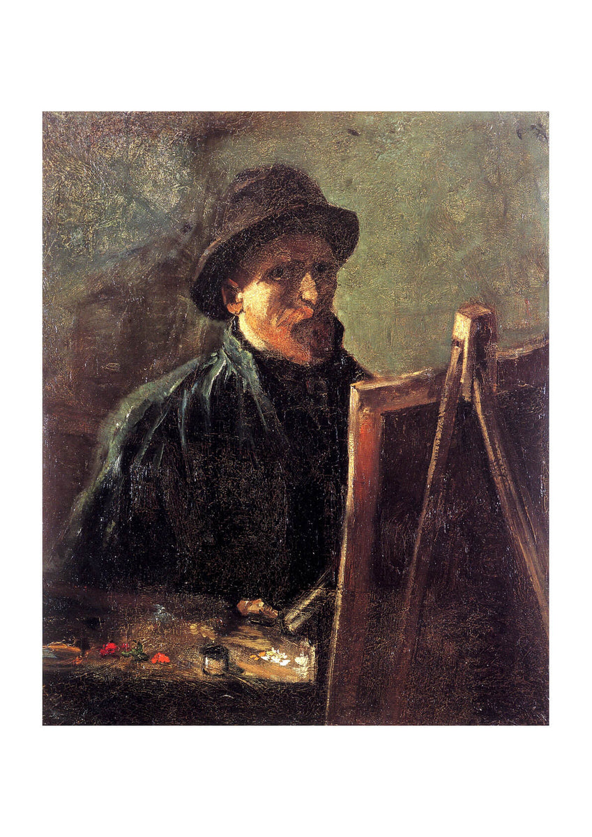 Vincent Van Gogh Self Portrait with Dark Felt Hat at the Easel
